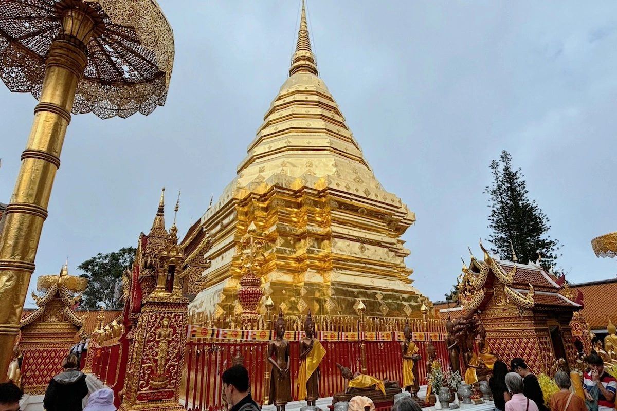 Stupa at Wat Phra That Doi Suthep the most famous temple in Chiang Mai