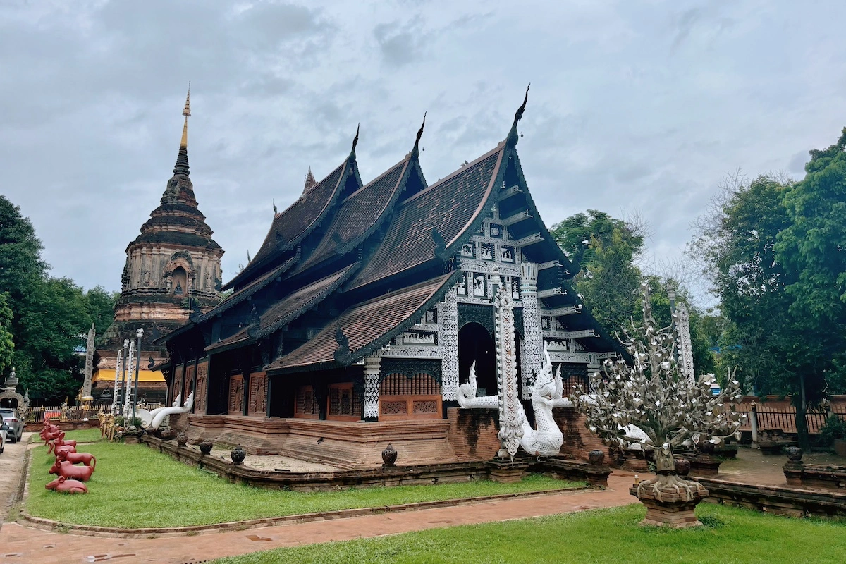 Beautiful Temple in Lanna Style, unique art of northern region in Thailand